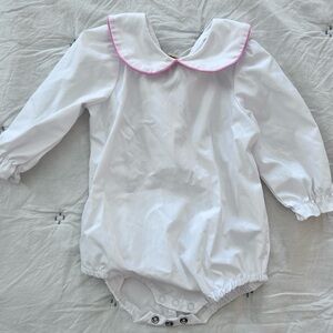 Beaufort bonnet company baby long sleeved bubble in white.